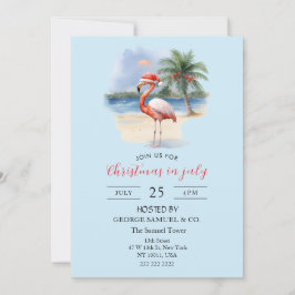 Weihnachten im Juli Custom Company Name Flamingo Einladung
