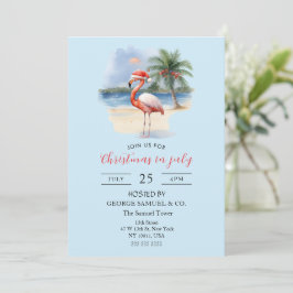 Weihnachten im Juli Custom Company Name Flamingo Einladung