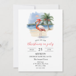 Weihnachten im Juli Custom Company Name Flamingo Einladung