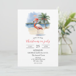 Weihnachten im Juli Custom Company Name Flamingo Einladung