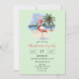 Weihnachten im Juli Custom Company Name Flamingo Einladung
