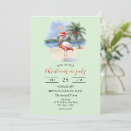 Weihnachten im Juli Custom Company Name Flamingo Einladung