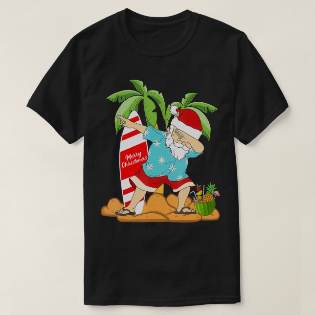 Weihnachten im Juli Dabbing Santa Summer Watermelo T-Shirt (Design vorne)