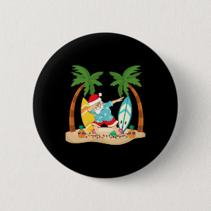 Weihnachten im Juli Dabbing Santa Tropischer Stran Button