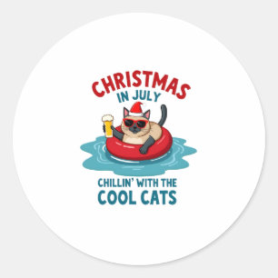 Weihnachten im Juli Daddy Mommy Chillen mit der Si Runder Aufkleber
