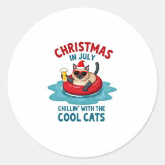 Weihnachten im Juli Daddy Mommy Chillen mit der Si Runder Aufkleber