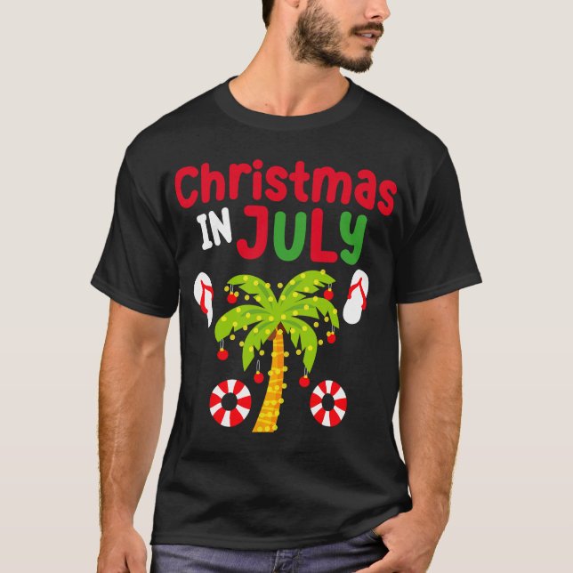 Weihnachten im Juli Drehte Flop Funny Summer Xmas  T-Shirt (Vorderseite)