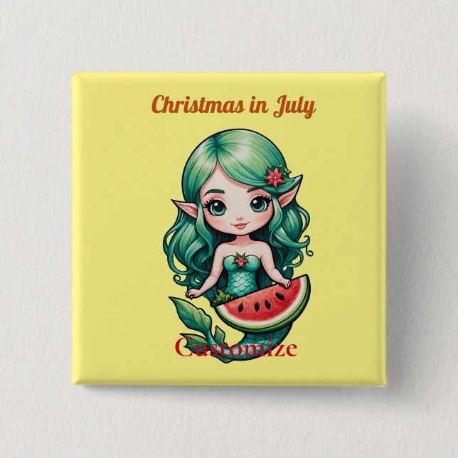 Weihnachten im Juli Elf Mermaid Thunder_Cove Button (Vorderseite)