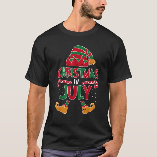 Weihnachten im Juli-Elf-Strand Sommer lustige Weih T-Shirt (Vorderseite)