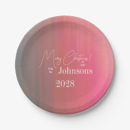 Weihnachten im Juli Familienname und Jahr Pappteller