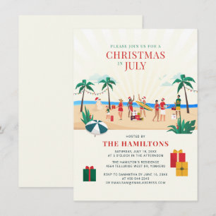 Weihnachten im Juli Familienstrand Einladung