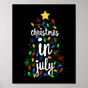 Weihnachten im Juli Farbige Weihnachtsbaumlichter Poster
