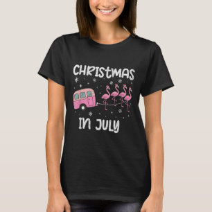 Weihnachten im Juli Flamingo-Anhänger Sommer Xmas T-Shirt