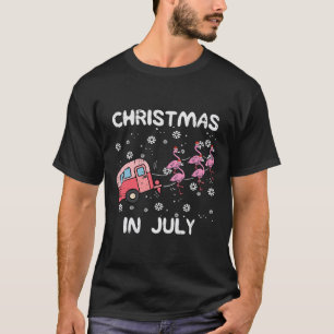 Weihnachten im Juli Flamingo-Anhänger Sommer Xmas T-Shirt