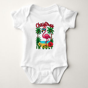 Weihnachten im Juli Flamingo Baby Strampler