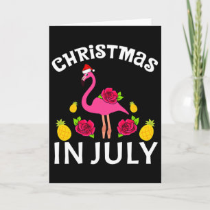 Weihnachten im Juli Flamingo Hawaiianischer Sommer Karte