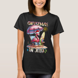 Weihnachten im Juli Flamingo Lover Beach Summer Wo T-Shirt