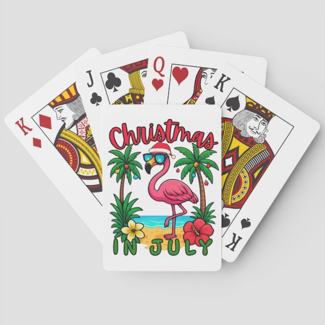 Weihnachten im Juli Flamingo Spielkarten (Rückseite)