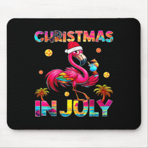 Weihnachten im Juli Flamingo Strand Sommer Hawaii Mousepad