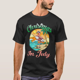 Weihnachten im Juli Flamingo Surfsommer T-Shirt