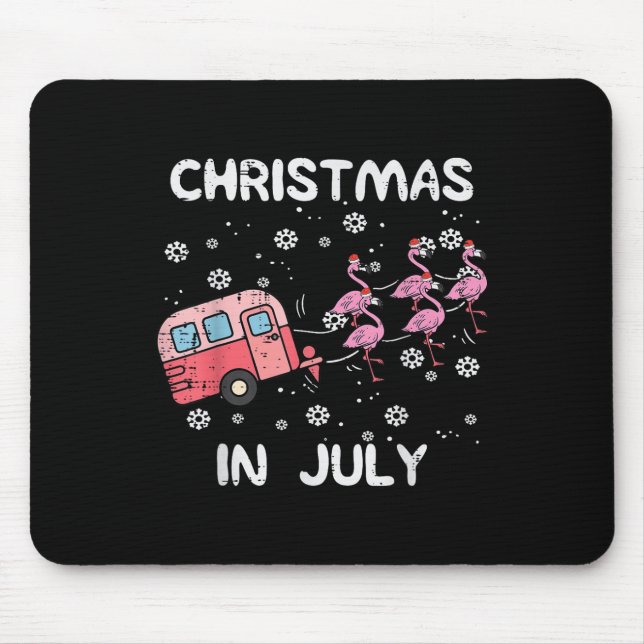 Weihnachten im Juli Flamingo Trailer Sommer Xmas C Mousepad (Vorne)