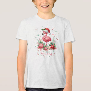 Weihnachten im Juli Flamingo Tri-Blend Shirt