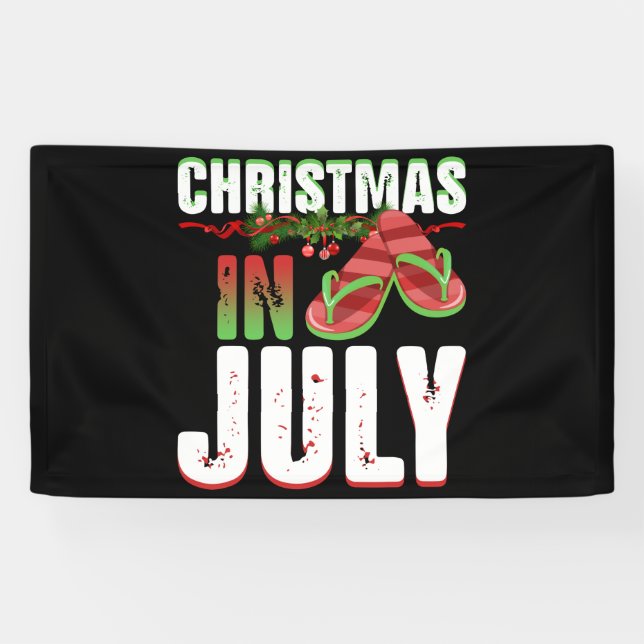 Weihnachten im Juli Flip Flops Sommer Beach Weihna Banner (Horizontal)