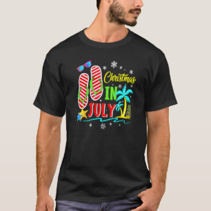 Weihnachten im Juli Flip Flops  Strand Sommerferie T-Shirt