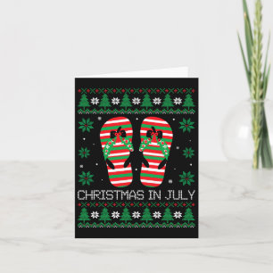 Weihnachten im Juli Flip Flops Ugly Sweater Style Karte