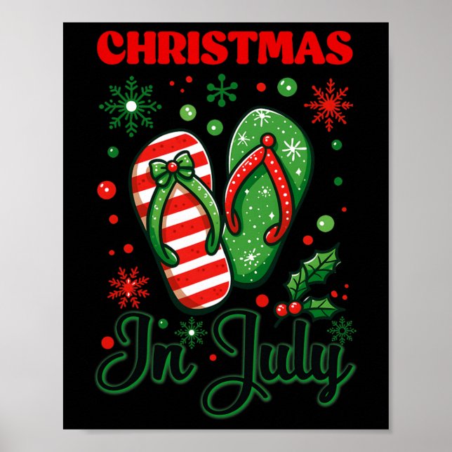 Weihnachten im Juli Flip Flops Xmas Flip Flops Som Poster (Vorne)