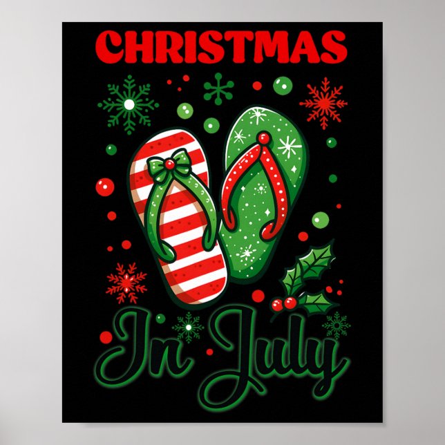 Weihnachten im Juli Flip Flops Xmas Flip Flops Som Poster (Vorne)