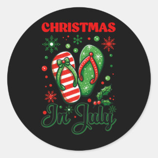 Weihnachten im Juli Flip Flops Xmas Flip Flops Som Runder Aufkleber