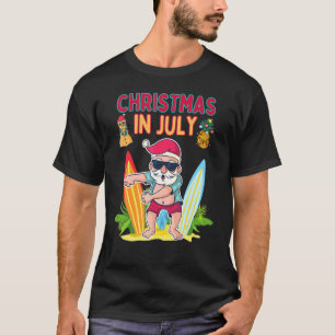 Weihnachten im Juli Flossin Santa Hawaii Surfer T-Shirt