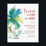 Weihnachten im Juli Flyer Vorlagen Tropisches Them<br><div class="desc">Lassen Sie sich von den Weihnachtsfeiern im Juli verzaubern und nutzen Sie die festliche und tropische Weihnachtszeit im Juli Flyer! Dieses Design mit einem Aquarell Santa in einem Bahama-Shirt unter einer Palme mit üppigen Monstera-Blätter bietet eine unterhaltsame Drehung zu den traditionellen Urlaubsthemen. Der spielerische, handgeschriebene Satz "Fa-la-la-la-la-la-la-orida" fügt genau die...</div>