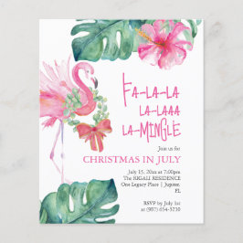 Weihnachten im Juli Flyer Watercolor Flamingo