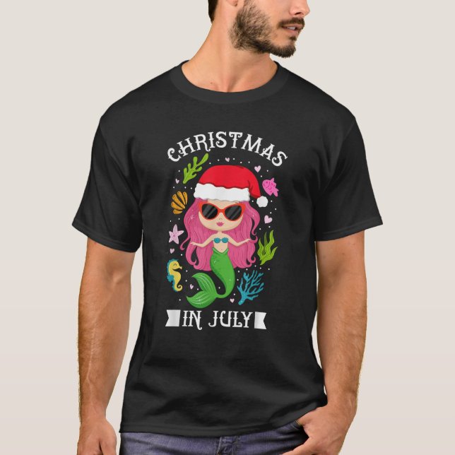 Weihnachten im Juli Frauen Mädchen Meerjungfrau St T-Shirt (Vorderseite)
