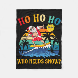 Weihnachten im Juli Fun Santa Surfing Summer Beach Fleecedecke