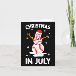 Weihnachten im Juli Funny Baseball Snowman Männer Karte