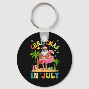 Weihnachten im Juli Funny Santa Summer Beach Vacat Schlüsselanhänger