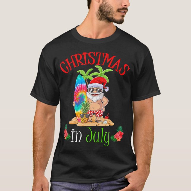 Weihnachten im Juli Funny Santa SurfSummer T-Shirt