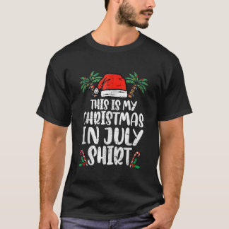 Weihnachten im Juli Funny Weihnachtsmannmütze Summ T-Shirt