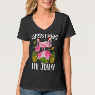 Weihnachten im Juli für Frauen Pink Flamingo 2 T-Shirt