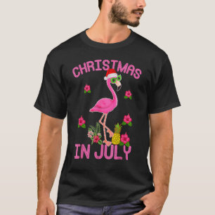 Weihnachten im Juli für Frauen Pink Flamingo T-Shirt