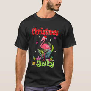 Weihnachten im Juli für Frauen Pink Flamingo T-Shirt