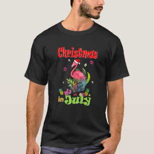 Weihnachten im Juli für Frauen Pink Flamingo T-Shirt