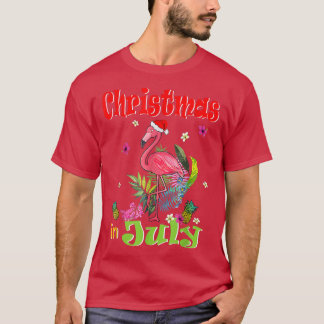 Weihnachten im Juli für Frauen Pink Flamingo T-Shirt