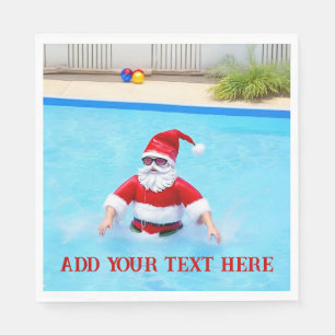 Weihnachten im Juli Geburtstag oder Sommer-Poolpar Serviette