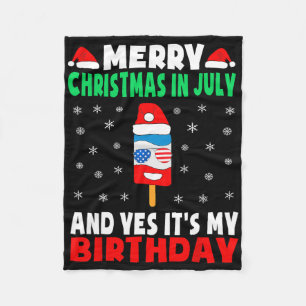 Weihnachten im Juli Geburtstags-Shirt Eis-Pop In S Fleecedecke