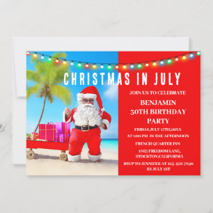 Weihnachten im Juli Geburtstagsparty Einladung
