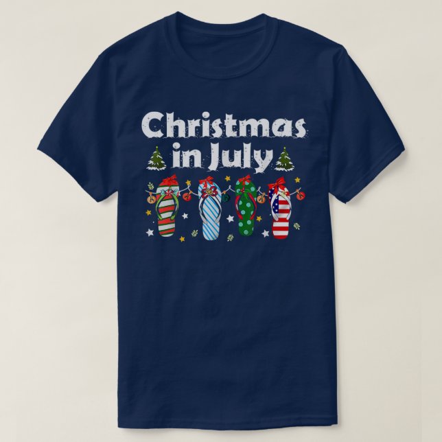 Weihnachten im Juli Gedreht Flop Summer Beach präs T-Shirt (Design vorne)